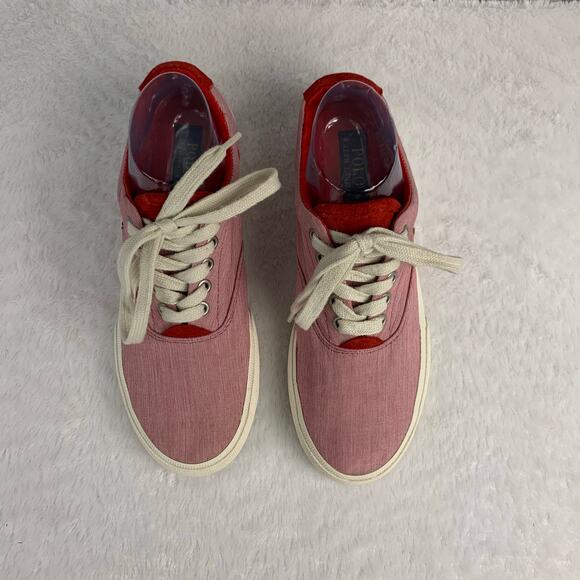 Polo Ralph Lauren Men's Vaughn Pinstripe Sneakers Size 7.5 - Picture 2 of 9